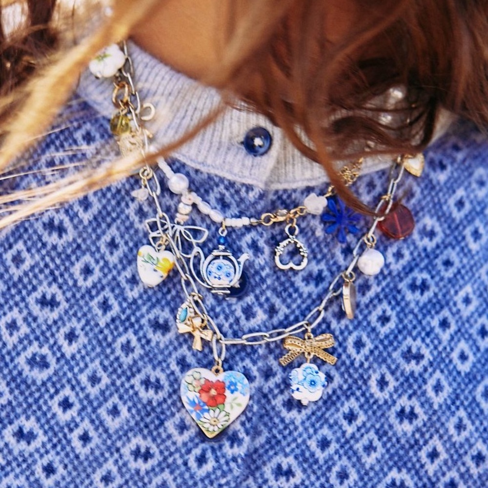 SOLD!! SOLD!!!    FREE PEOPLE MAXAMILLION CHARM NECKLACE “Coquette Candy” NWT - Picture 2 of 7
